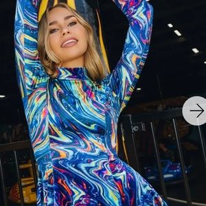 I BLEED GASOLINE VELVET LONG SLEEVE EVIL MINI DRESS